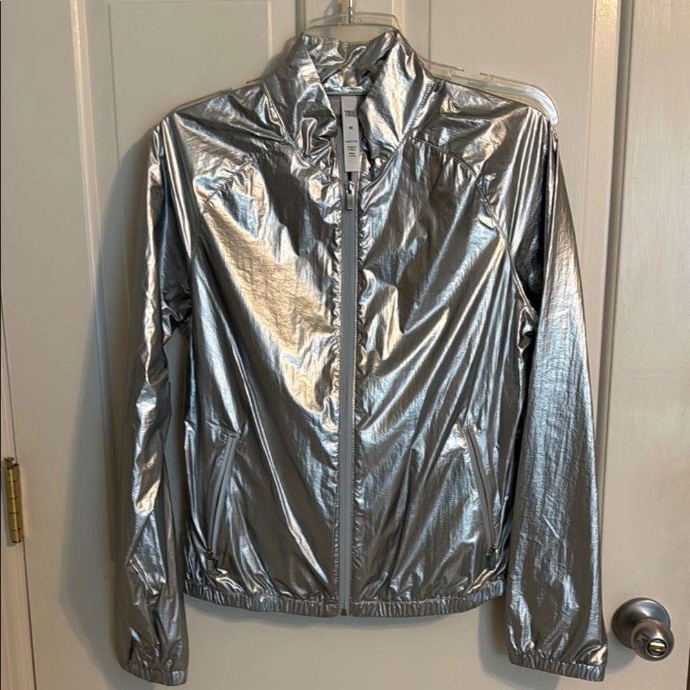 Tail Mirage Silver Pickleball Jacket, M Radiance woven nylon with silver coating